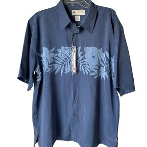 Billabong Vintage Blue Floral Hawaiian Shirt, L